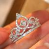 925 Sterling Silver Luxury Exquisite Crown Rings for Women Bright Zirconia Finger Accessories Delicate Proposal Finger Jewelry