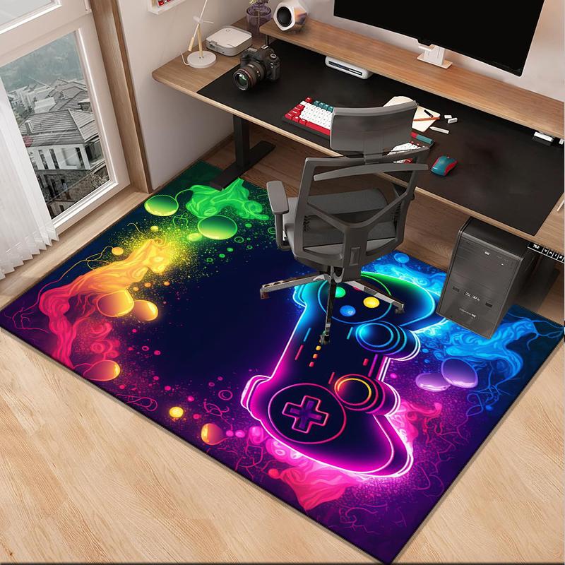 Neon Game Over Kunst Büro Teppich Stuhlunterlage, Spielteppich, Geeignet für Eingangsbereich, Schlafzimmer, Wohnzimmer, Schreibtisch, Weihnachtsgeschenk