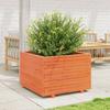 VidaXL Planter Wax Brown 70x70x49.5 Cm Solid Pine Wood, Outdoor Planter, Flower Box, Tomato Planter, 3282526
