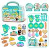 Colorful Eating Utensils Playset With Realistic Kitchen Accessories Storage Box For Children