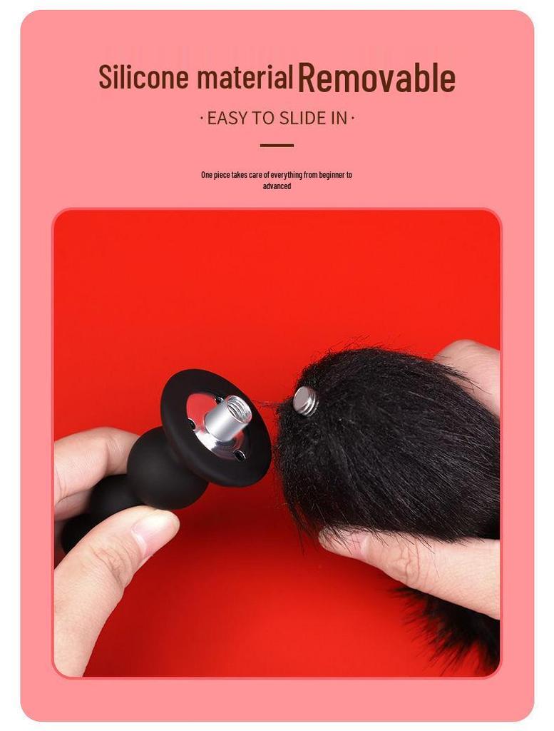 Detachable Silicone Fox Tail Butt Plug for Adult Training