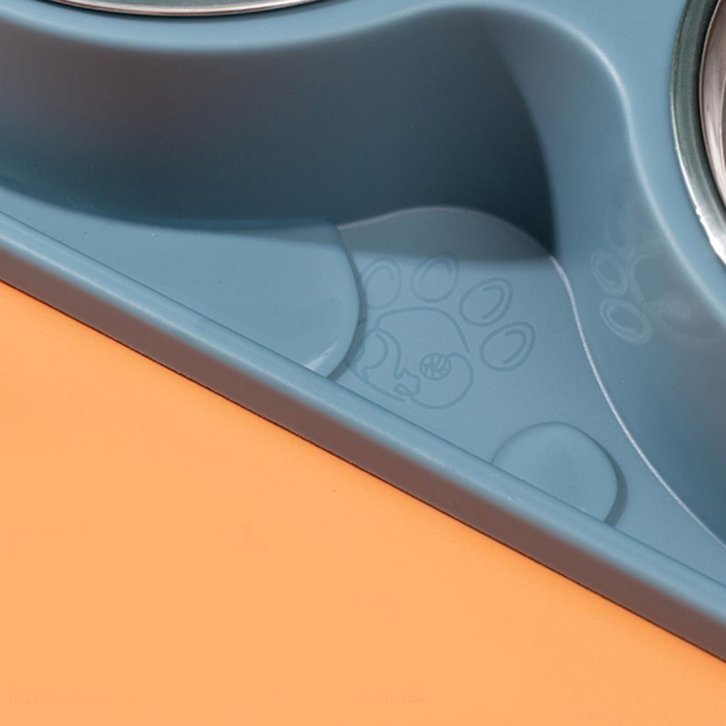 Dvojité misky na vodu a jídlo pro domácí mazlíčky, protiskluzové, nerezové, proti rozlití, dvojitá krmící stanice pro psy/domácí mazlíčky fo