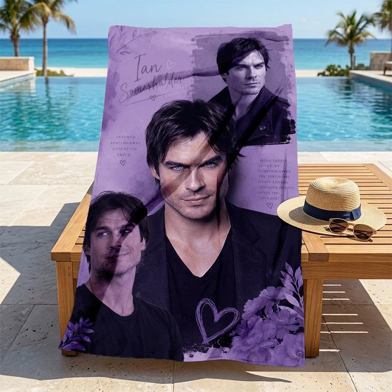 Ian Somerhalder Stylish Digital Printing Beach Towel Quickdrying Absorbent Blanket For Beach Pool Gym Travel Christmas Gift C922104