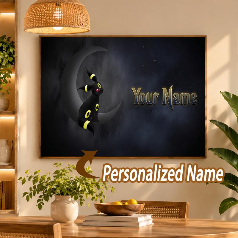 Umbreon Custom Name Diamond Painting Personalized 5D Full Drill DIY Diamond Art Home Decor