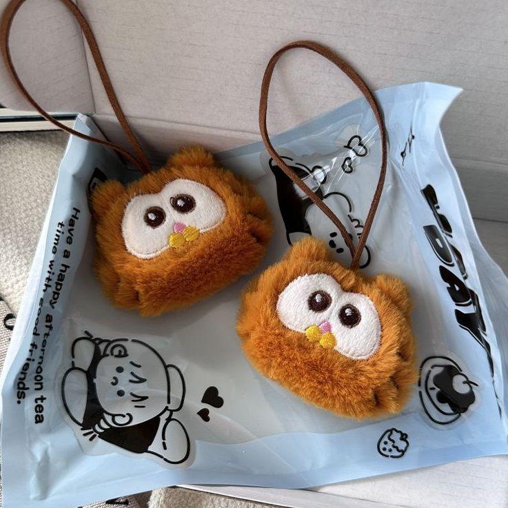 Garfield cartoon cute plush doll keychain kawaii cat head figure pendant backpack accessory anime merchandise
