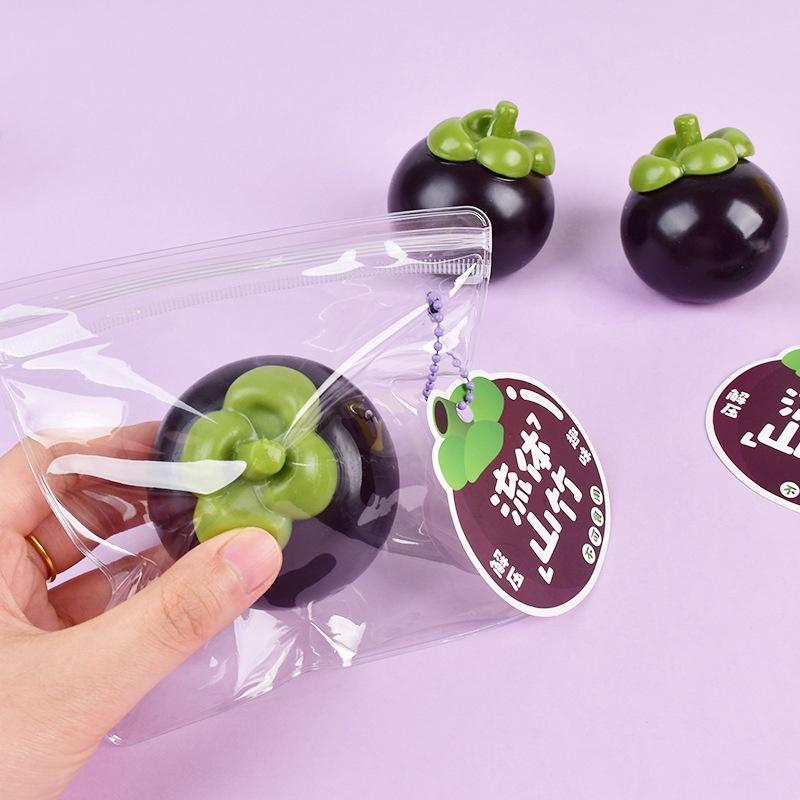 Simulated Mangosteen Squeeze Toy Slow Rising Anxiety Stress Relief Fruit Fidget Toy New Stress Ball Toy Birthday Holiday Gift