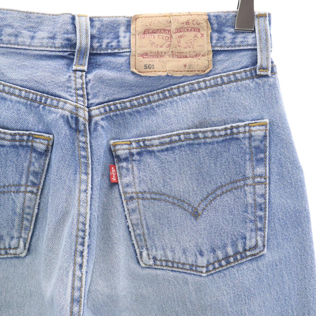 Levi's 90s 501 Old Euro Straight denim pants w29 Wash blue jeans Women Used