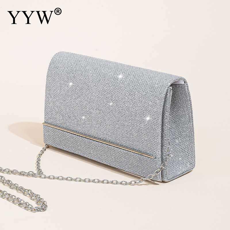 

5 Colors Classic Women Handbags Shiny PU Leather Bling Clutch Fashion Design High Volume Daily Bags Female Evening Crossbody Bag