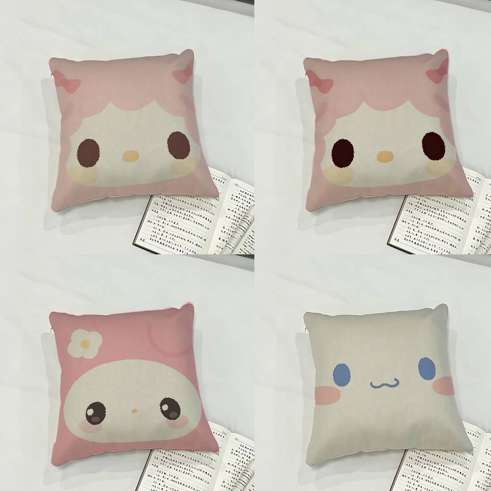 CuteSsanrioSkawaii Case Plush Fabric Soft Pillowcase Double Sided Print Cushion Cover Household Gifts