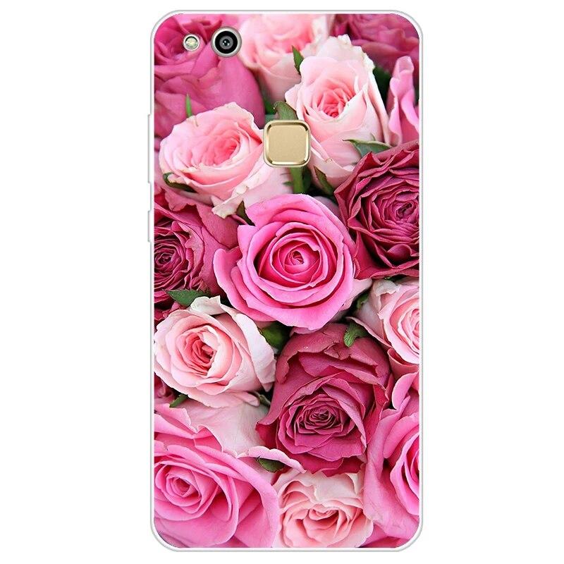 

для Huawei P10 lite Case Silicone Cover Case for huawei P10 Soft TPU Back Cover Cute Cartoon Cat Flower Phone Case Coque Etui Huawei P10 Lite