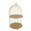 Bird Cage Cosmetic Organizer Gold Space Saving Iron Unique Multifunctional Birdcage Makeup Display