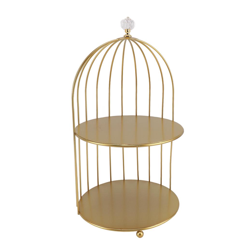 Bird Cage Cosmetic Organizer Gold Space Saving Iron Unique Multifunctional Birdcage Makeup Display