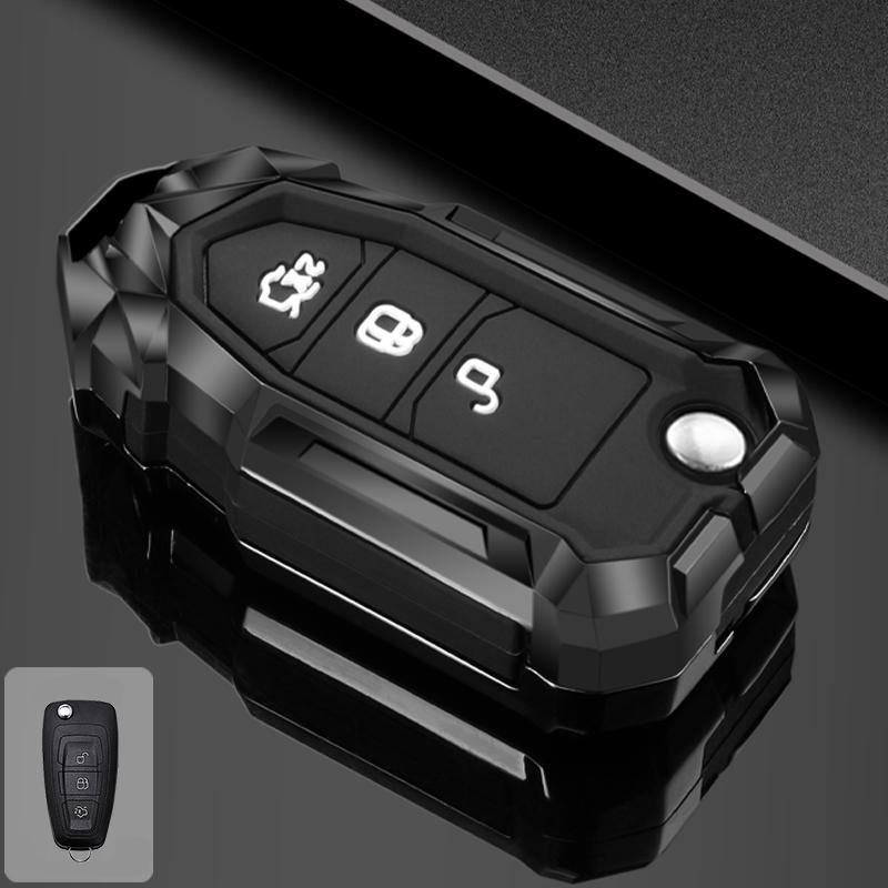 Zinc Alloy Car Key Case For Ford Kuga Focus Mk3 Mk4 Mondeo Fiesta Titanium Ecosport Transit Mk8 Key Cover Remote Accessories
