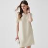 [Relief Texture] Spring and Summer Round Neck Elegant Texture Crown Music Crepe Mulberry Silk Dress T-shirt Skirt for Women