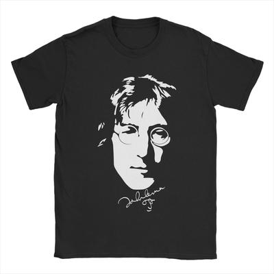 John Lennon TShirt Men  Vintage Pure Cotton Tee Shirt Round Collar Short Sleeve T Shirts Plus Size Clothing