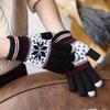 Gloves Women Winter Jacquard Cute Gloves Men and Women Thicken Brushed Warm Touch Screen Knitted Lovers Gloves