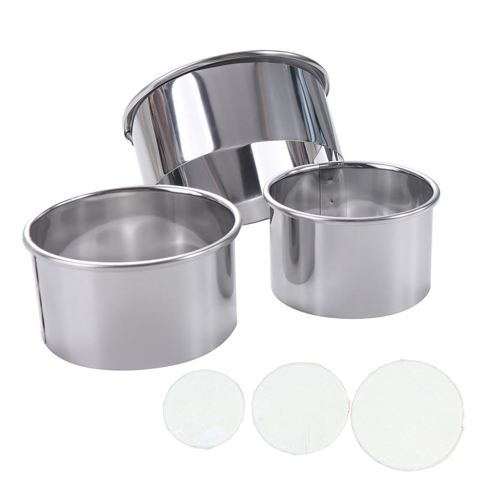 3pcs/set Rust-proof Round Biscuit Cutters Silver Dumpling Skin Cutting Mould  Cookie