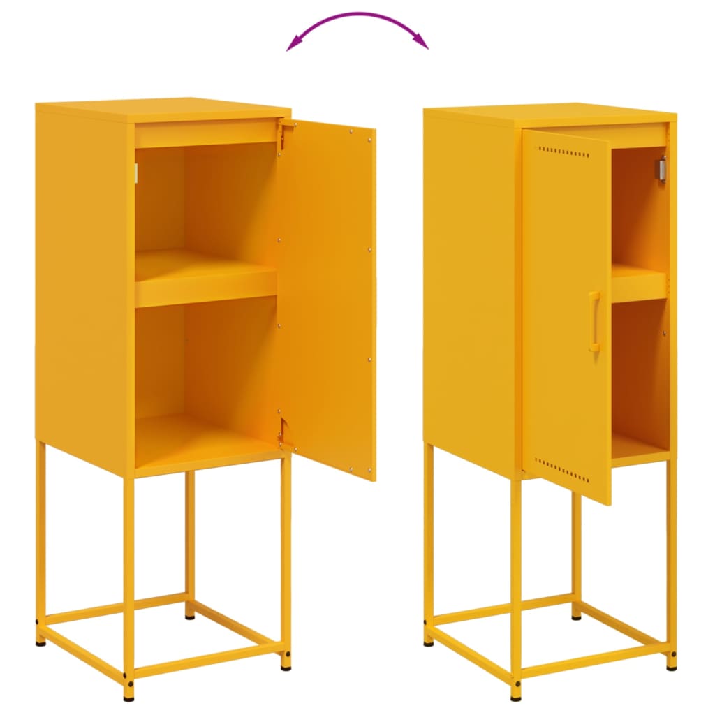 Highboard Mustard Yellow 36 X 39 X 107 Cm Steel