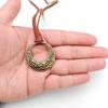 Verstellbare Lederkordel Halskette Vintage Wikinger Keltisches Knotenmuster Runder Anhänger Handgefertigter Schmuck Geschenk