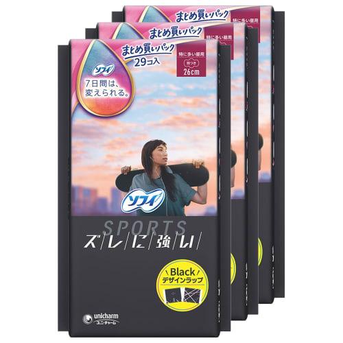 

Sofy [Bulk Purchase] SPORTS Daytime Heavy Flow, with Wings, 26cm, 87 Pads (3 x 29 Pads) (Sanitary Napkins)