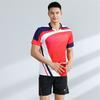 Unisex Badminton Sport Set Short Sleeve Top Shorts Men Women Kids Athletic Wear