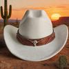 2026 Bull Head Tilbehør Cowboyhatt for Kvinner Menn 7.5CM Bred Skygge Vestlig Semsket Skinn Hatt for Cowboys og Cowgirls sombrero vaquero