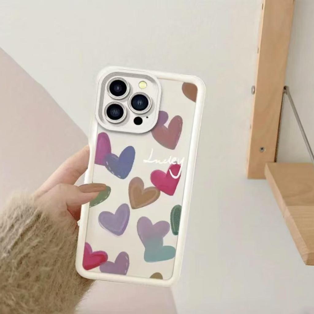 Multiple hearts are suitable for iphone16pro mobile phone case Apple 15 Japan and South Korea 14/13promax new 12.