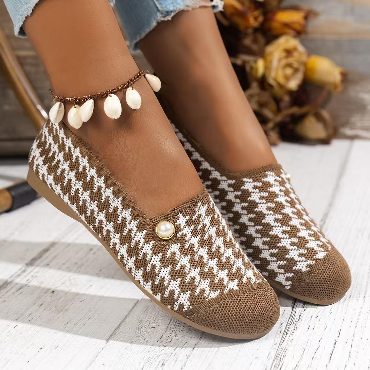 

Туфли женские весенне-осенние новые с круглым носком на плоской подошве удобные дышащие повседневные туфли с круглым носком с неглубоким вырезом на одной педали ленивые туфли 41