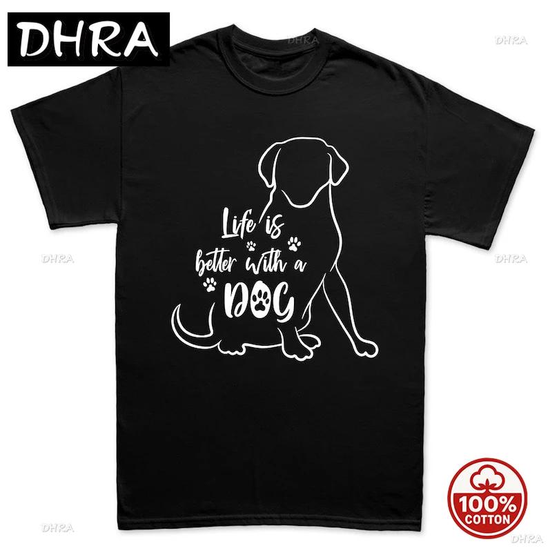 

Unisexs Life Is Better with A Dog Puppy Pet Owner Gift T Shirt Tee Top Tshirt Mujer Gift for Boyfriend Unisex Tee Urban T Shirts S