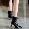 Women High Heels Boots Temperament Pointed Ankle Boot Quality High Heels Leather Boots for Women Belt Buckle Design Fashion Boot