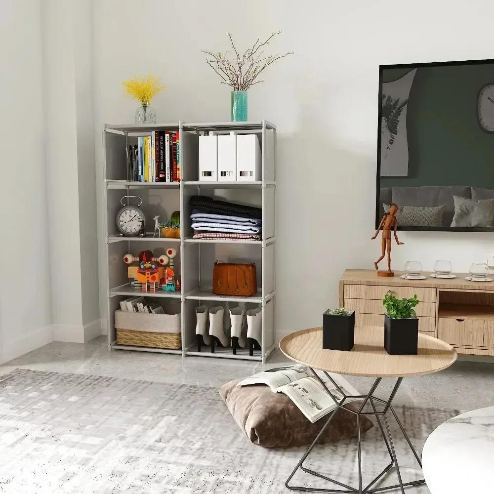 Simple Bookshelf Metal Storage Rack Assembled Living Room Shelf Multilayer Desktop Wall Shelf Save Space Book Organizer Bookcase