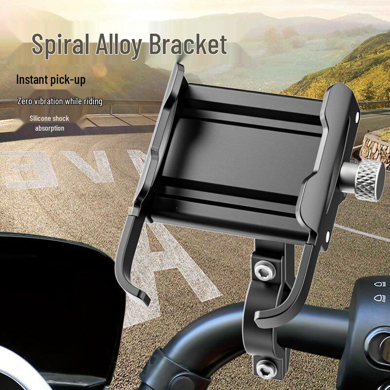 Aluminium Motorrad-Handyhalterung mit Mehrwinkel-Drehung und stoßfestem Design für sichere Fahrten und Navigation