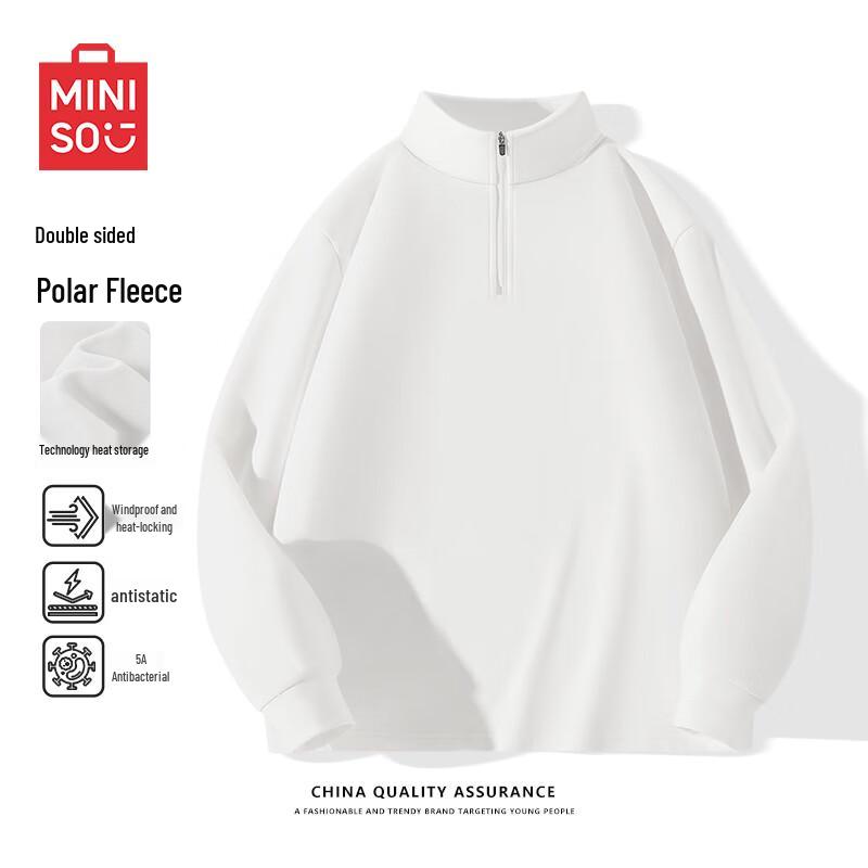 MINISO Men s Double-Sided Fleece Half-Zip Base Layer T-Shirt 3XL