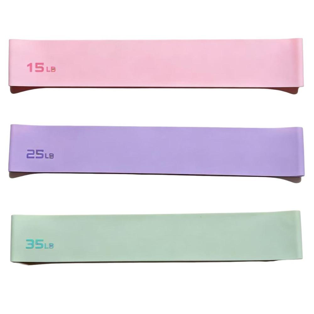 3Pcs/set 15/25/35 LB Yoga Resistance Exercise Bands Silicone Loop Bands  Yoga Pilates 3Pcs/set
