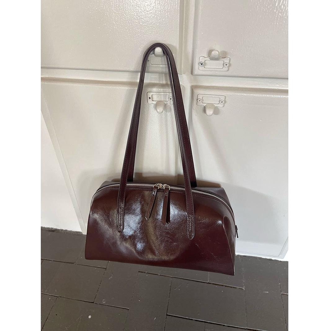 

Сумки подмышки из искусственной кожи сплошного цвета для женщин 2024 Весна Корейская мода Ретро Простая сумка через плечо Женские сумки и кошельки коричневый