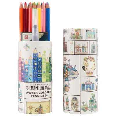 Sakura Watercolor 24 Fantasy Town General Fantasy Town Illustrated with Water Cray-Pas Pencils, Colors, Store, Guide, Brush, EPY24KE-C