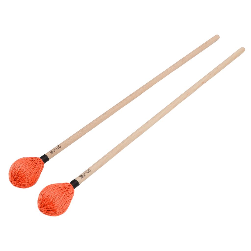 1 Pair Marimba Mallets Medium Hard Yarn Head with Maple Handle for Percussion Playing MQ‑06