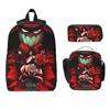 3Pcs Villainous Comdy Merch Backpack Set for Boy Girl Pen Bags Bookbag Sets with Lunch Box For School Students Daypack