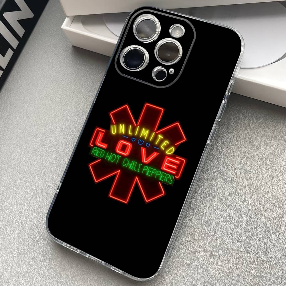 R-Red Hot Chili Peppers Silicone Phone Case Material For iPhone 17 16 15 11 12 13 14 Pro Max Mini Plus Soft TPU