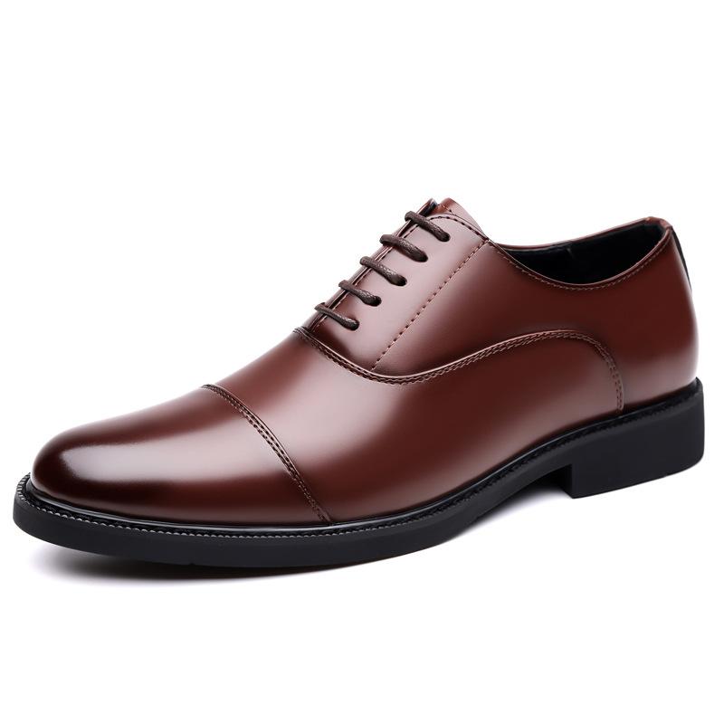 Leather shoes men's business shoes Oxford men's shoes dress three joint men's leather shoes leather shoes British style large size spot