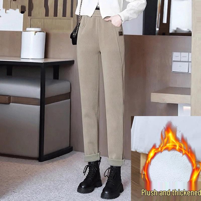 2024 Karcsúsított Magas Derekú Meleg Bársony Háremnadrág Őszre/Télre