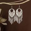 Retro Miao Silver Tassel Earrings: Ethnic Yunnan Long Dangle Women's Jewelry