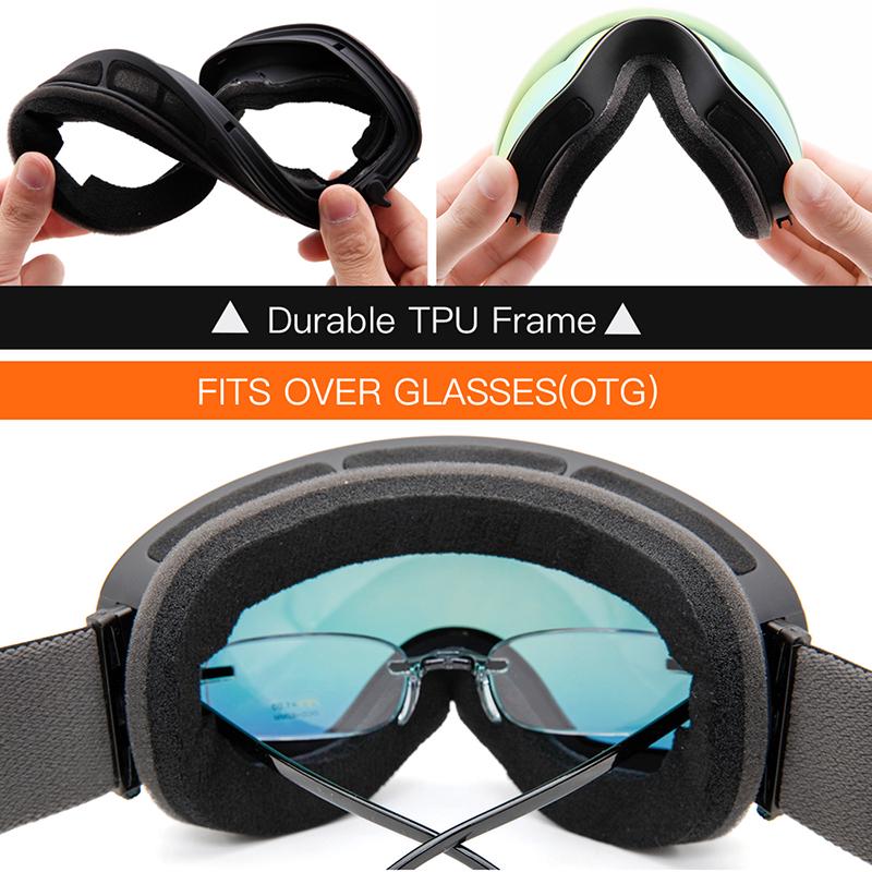Ski Goggles Winter Snow Sports Anti-fog UV Protection for Men Women Youth Interchangeable Lens Premium Goggles