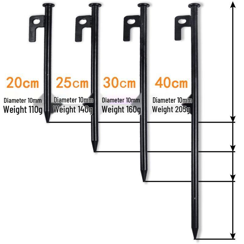 

Heavy-Duty Steel Ground Pegs for Outdoor Camping & Beach 20 cm (5-pack)