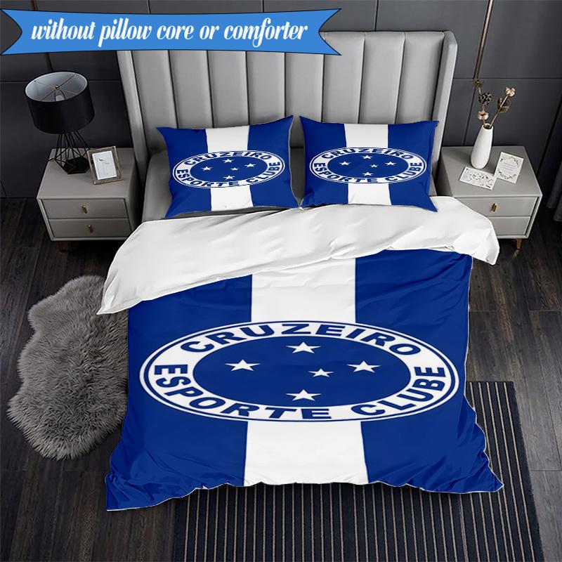 3PCS Cruzeiro Esporte Clube Printed Soft Bedding Set,Including 1pc Duvet Cover And 2pcs Pillowcases Perfect for Bedroom, Dormitory, Fan gift