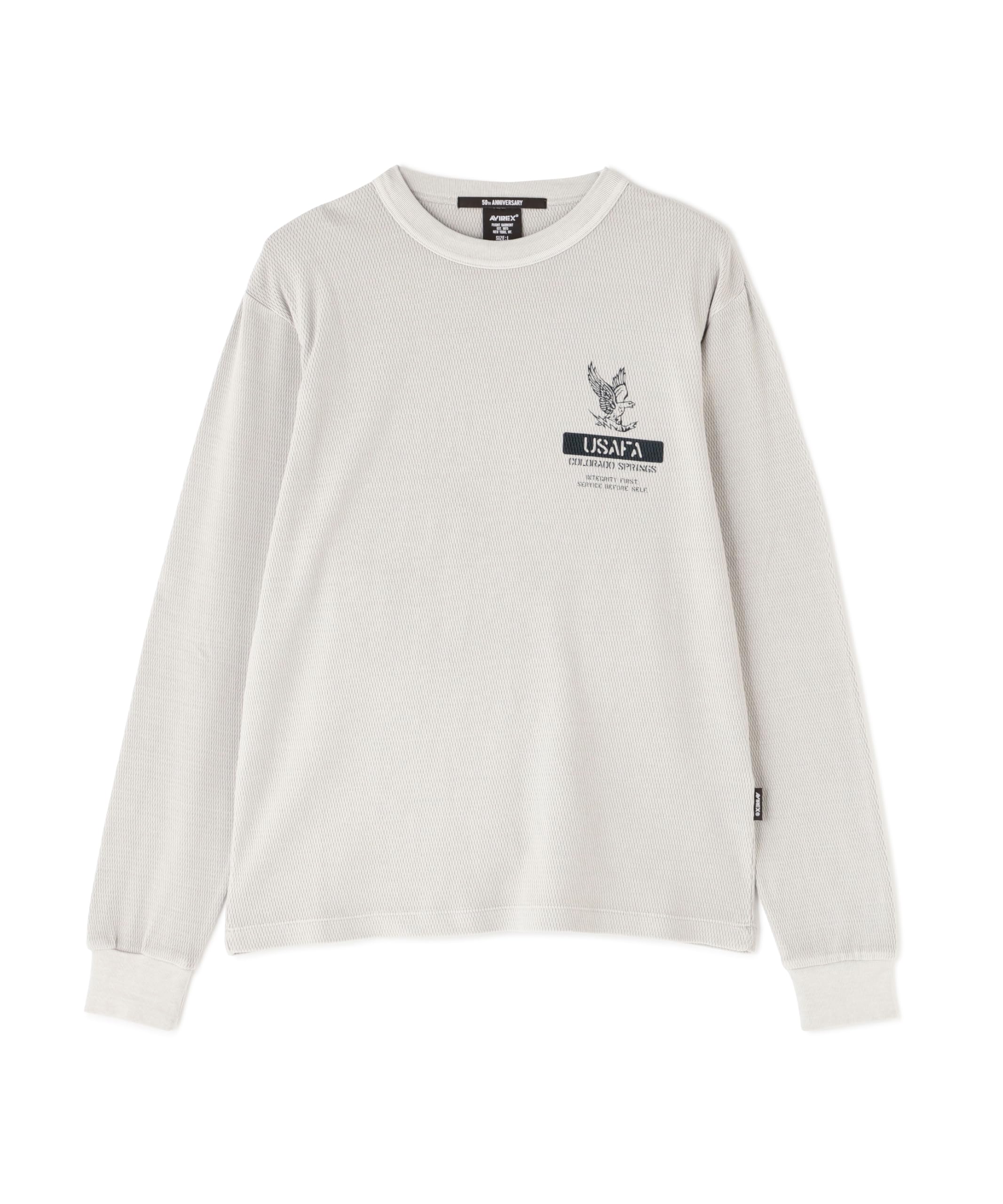 

Avirex Fade Wash Honeycomb Waffle Long Sleeve Size Light T-Shirt, Men s T-Shirt, 2XL, Gray, 023, 783-5130010