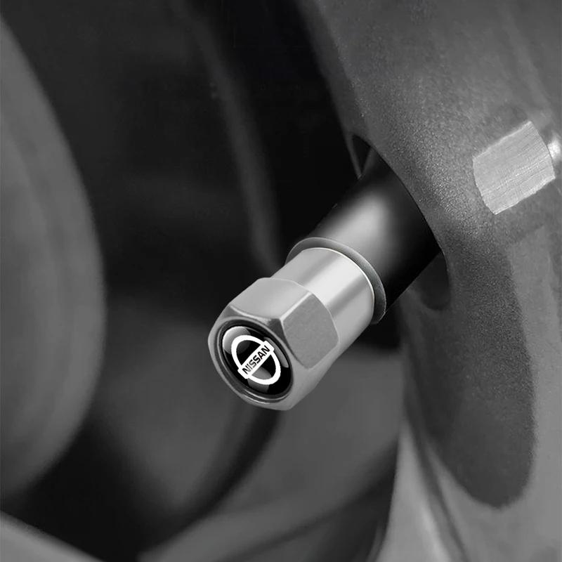 4Pcs Car Sports Logo Metal Wheel Tire Valve Stem Caps Cover For Nissan Note Nismo Sylphy X-trail Sunny GTR Leaf Teana