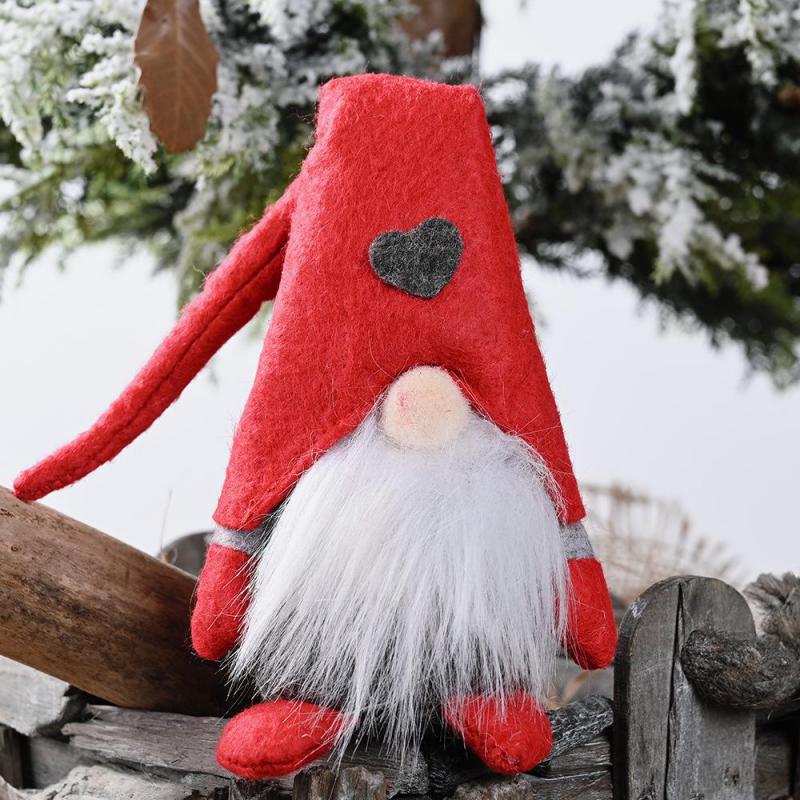 Schlitten Ski Weihnachtsmann Stehende Puppe Weihnachtsbaum Hängende Anhänger Figuren Plüsch Spielzeug Ornament Weihnachten Urlaub Party Dekor Zubehör