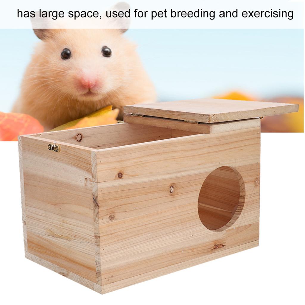 Natural Safety Wood Pets Animal Chinchilla Squirrel Mating Breeding Box Nesting House Cage