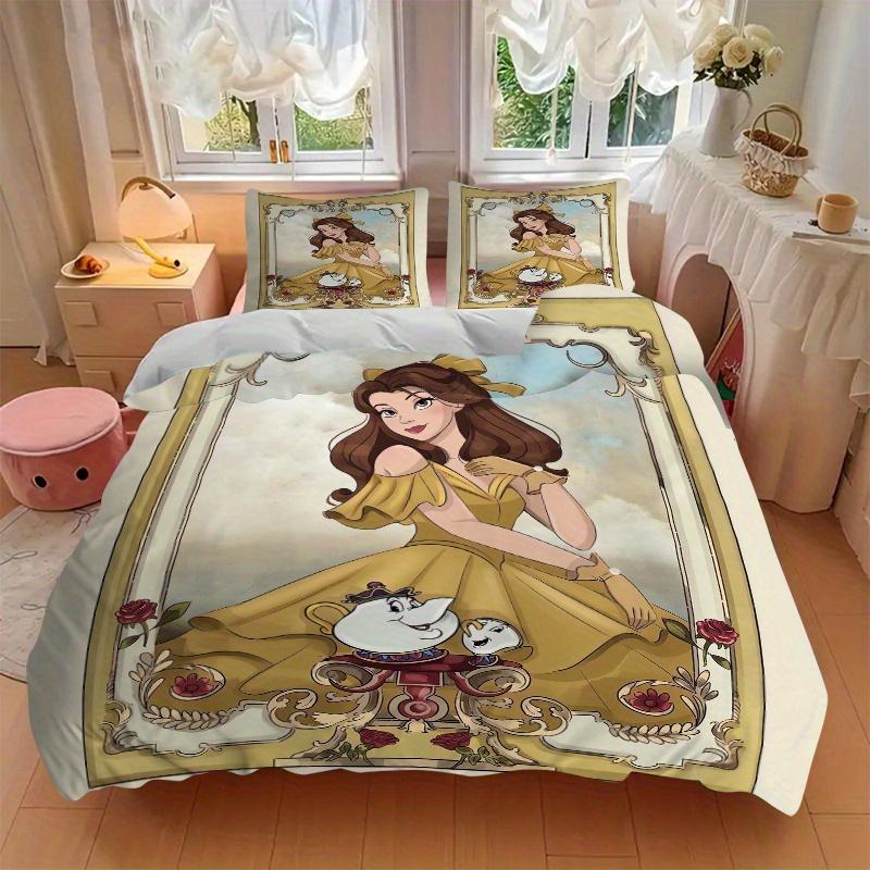 Ensemble de literie 3 pièces La Belle et la Bête Belle & Amis Comprend 1 housse de couette et 2 taies d'oreiller, Literie confortable